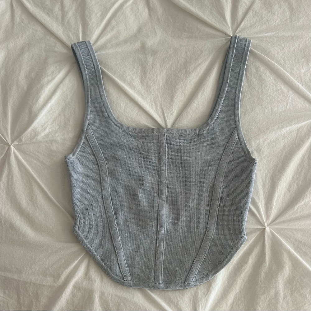 BABATOM LIGHT BLUE CORSET STYLE TANK